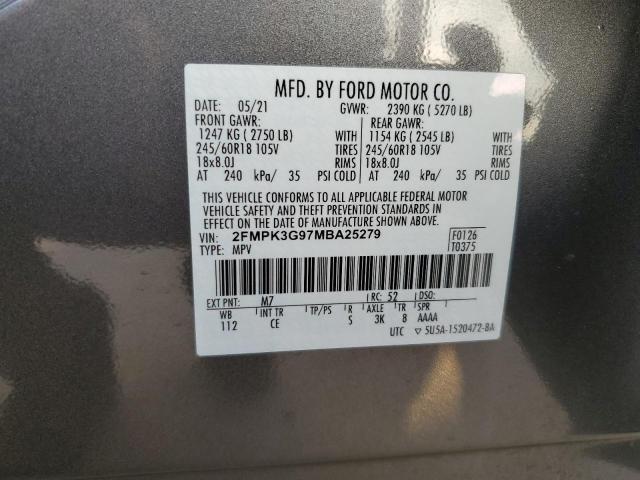 Photo 14 from auction – 2021 FORD EDGE SE with VIN 2FMPK3G97MBA25279