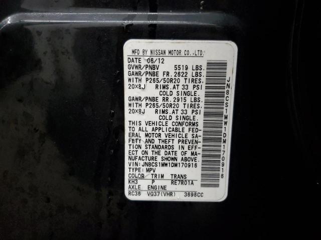Photo 14 from auction – 2013 INFINITI FX37 with VIN JN8CS1MW1DM170916