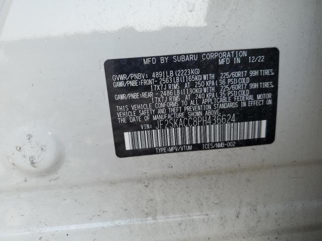 Photo 14 from auction – 2023 SUBARU FORESTER with VIN JF2SKACC8PH436624