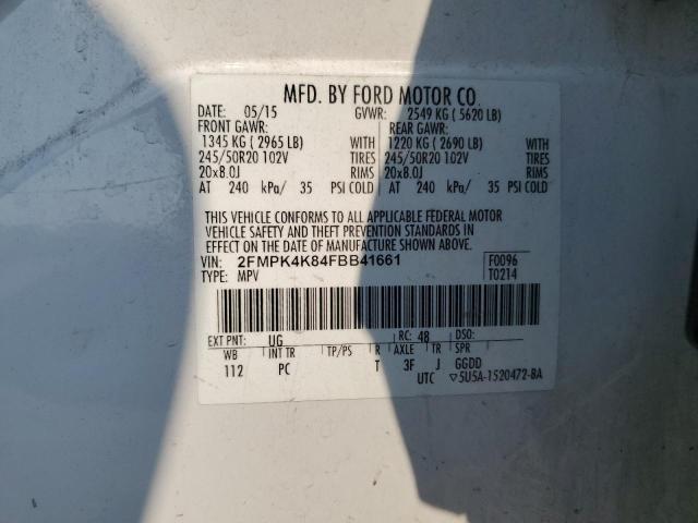 Photo 14 from auction – 2015 FORD EDGE TITAN with VIN 2FMPK4K84FBB41661