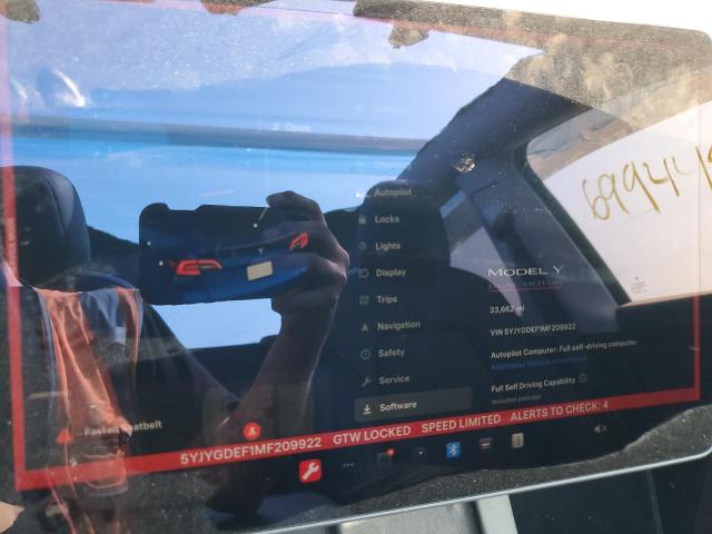 Photo 9 from auction – 2021 TESLA MODEL Y with VIN 5YJYGDEF1MF209922