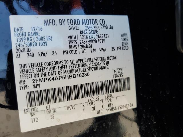 Photo 14 from auction – 2017 FORD EDGE SPORT with VIN 2FMPK4AP5HBB16280