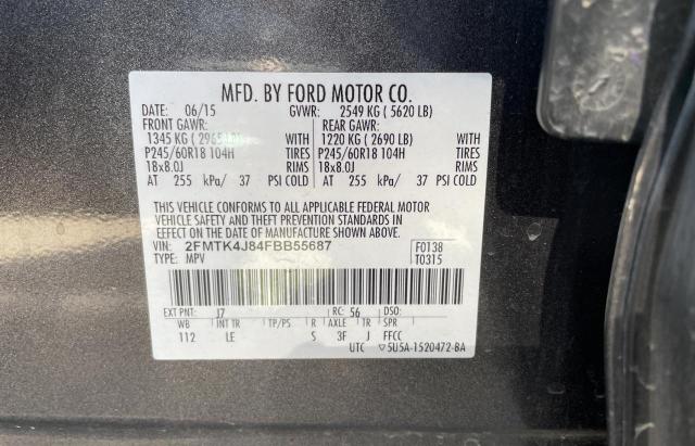Photo 10 from auction – 2015 FORD EDGE SEL with VIN 2FMTK4J84FBB55687