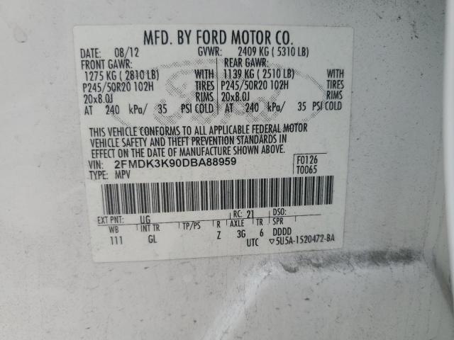 Photo 14 from auction – 2013 FORD EDGE LIMIT with VIN 2FMDK3K90DBA88959