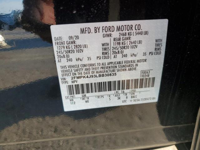 Photo 14 from auction – 2020 FORD EDGE SEL with VIN 2FMPK4J93LBB30835