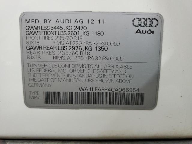 Photo 14 from auction – 2012 AUDI Q5 PREMIUM with VIN WA1LFAFP4CA066954