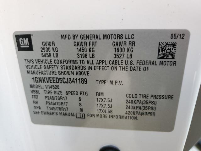 Photo 14 from auction – 2012 CHEVROLET TRAVERSE L with VIN 1GNKVEED5CJ341189