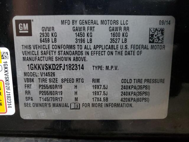 Photo 14 from auction – 2015 GMC ACADIA SLT with VIN 1GKKVSKD2FJ182314