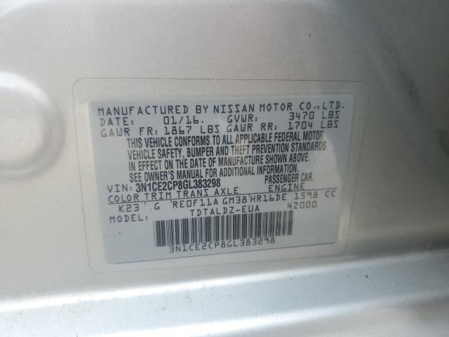 Photo 14 from auction – 2016 NISSAN VERSA NOTE with VIN 3N1CE2CP8GL383298
