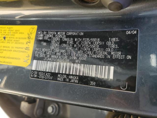 Photo 14 from auction – 2004 LEXUS RX330 with VIN JTJHA31U140065798