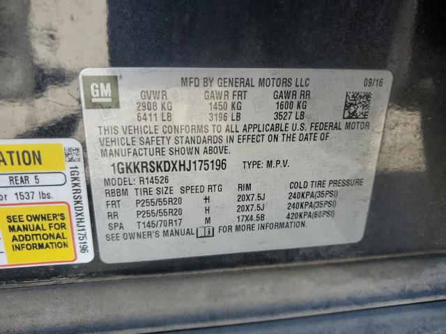 Photo 14 from auction – 2017 GMC ACADIA LIM with VIN 1GKKRSKDXHJ175196