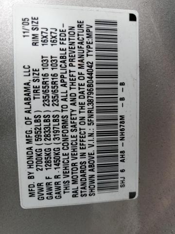 Photo 14 from auction – 2006 HONDA ODYSSEY EX with VIN 5FNRL38796B044042