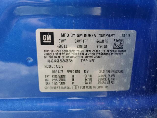 Photo 14 from auction – 2016 BUICK ENCORE with VIN KL4CJASB2GB695749