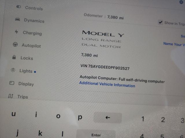 Zdjęcie 9 z aukcji – 2023 TESLA MODEL Y z VIN 7SAYGDEE0PF902527
