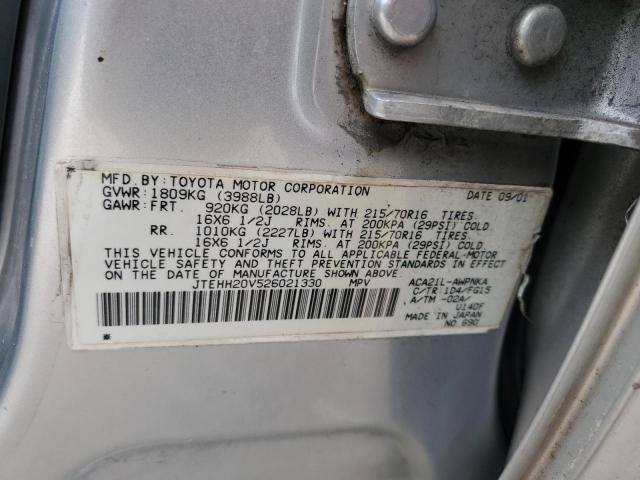 Photo 14 from auction – 2002 TOYOTA RAV4 with VIN JTEHH20V526021330