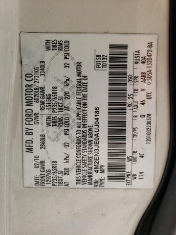 Photo 14 from auction – 2010 MERCURY MOUNTAINEE with VIN 4M2EN3JE0AUJ04186