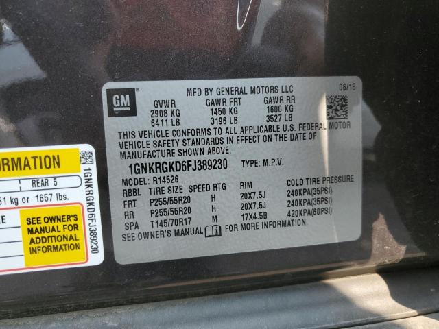 Photo 14 from auction – 2015 CHEVROLET TRAVERSE L with VIN 1GNKRGKD6FJ389230