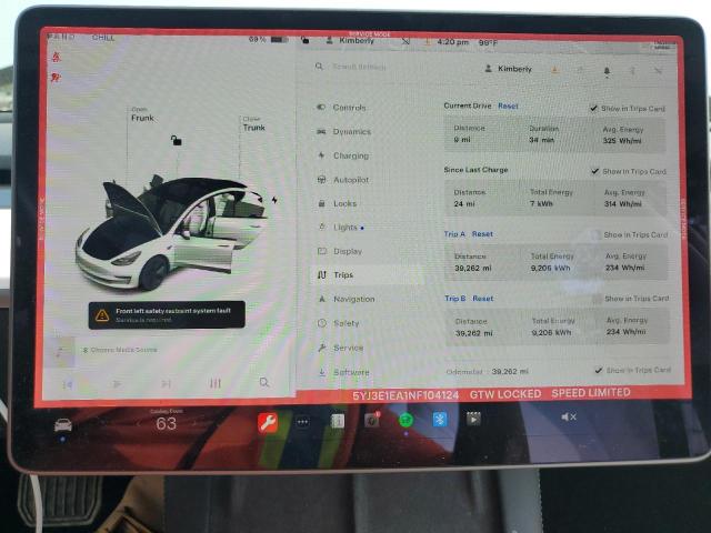 Photo 9 from auction – 2022 TESLA MODEL 3 with VIN 5YJ3E1EA1NF104124