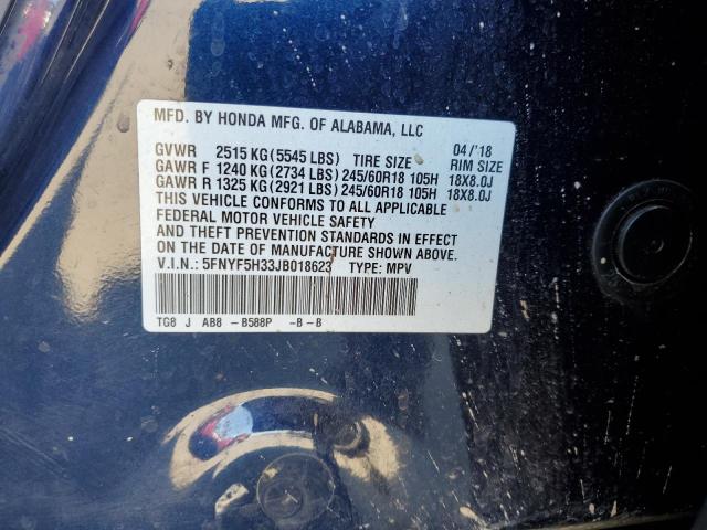 Photo 14 from auction – 2018 HONDA PILOT EX with VIN 5FNYF5H33JB018623