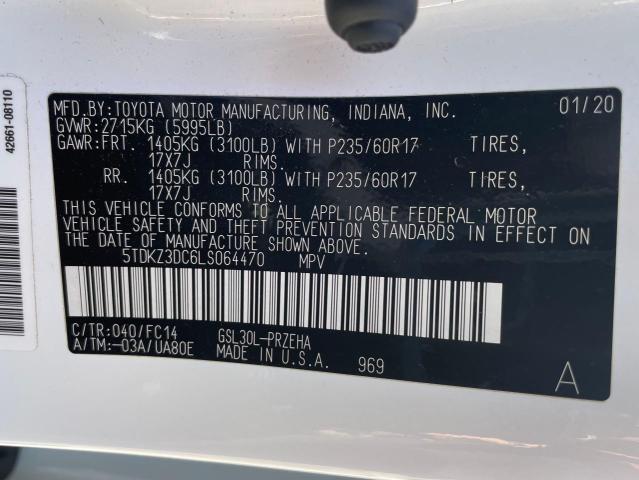 Photo 10 from auction – 2020 TOYOTA SIENNA LE with VIN 5TDKZ3DC6LS064470
