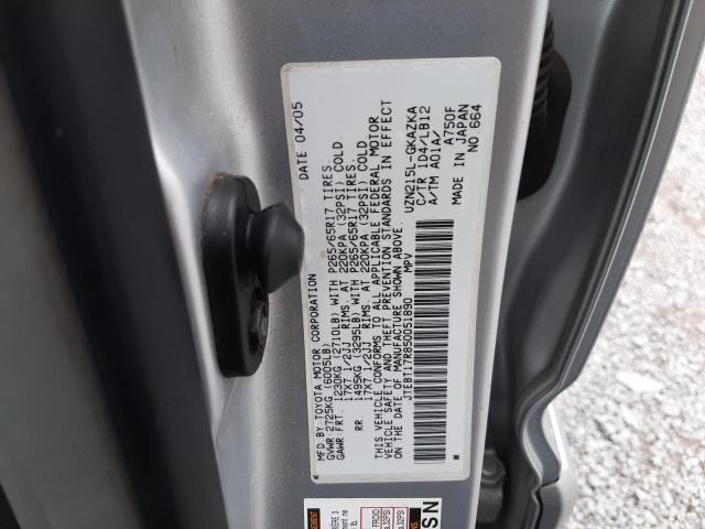 Photo 14 from auction – 2005 TOYOTA 4RUNNER LI with VIN JTEBT17R850051890