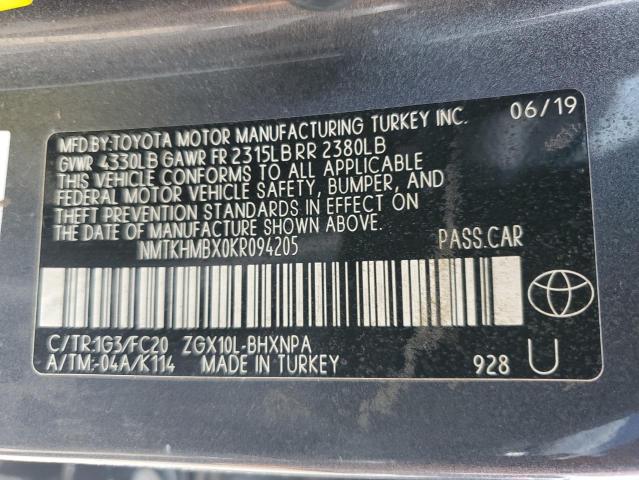 Photo 14 from auction – 2019 TOYOTA C-HR XLE with VIN NMTKHMBX0KR094205