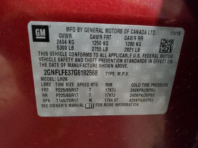 Photo 14 from auction – 2016 CHEVROLET EQUINOX LT with VIN 2GNFLFE37G6182568