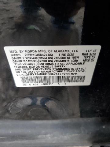 Photo 14 from auction – 2016 HONDA PILOT EXL with VIN 5FNYF6H66GB042147