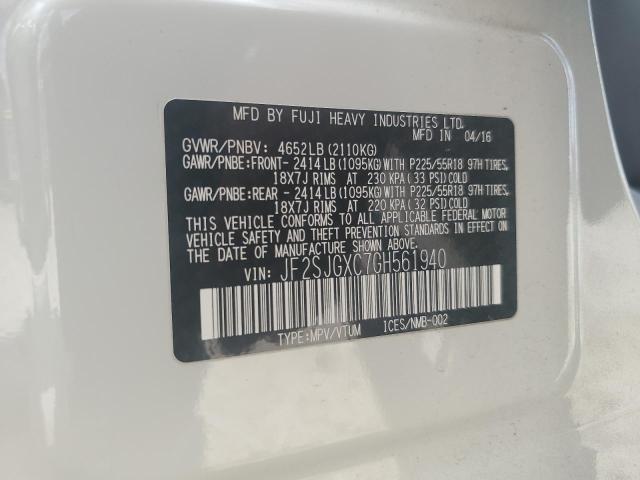 Photo 14 from auction – 2016 SUBARU FORESTER 2 with VIN JF2SJGXC7GH561940