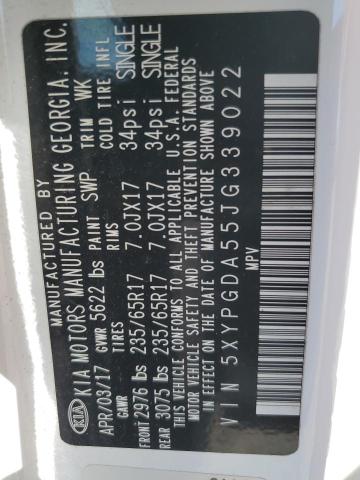 Photo 14 from auction – 2018 KIA SORENTO LX with VIN 5XYPGDA55JG339022