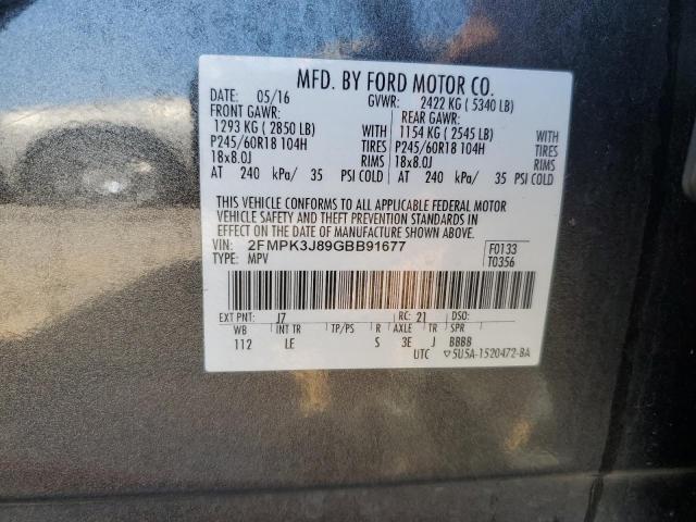Photo 14 from auction – 2016 FORD EDGE SEL with VIN 2FMPK3J89GBB91677