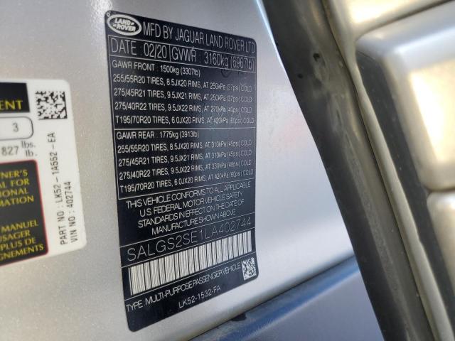 Photo 14 from auction – 2020 LAND ROVER RANGE ROVE with VIN SALGS2SE1LA402744