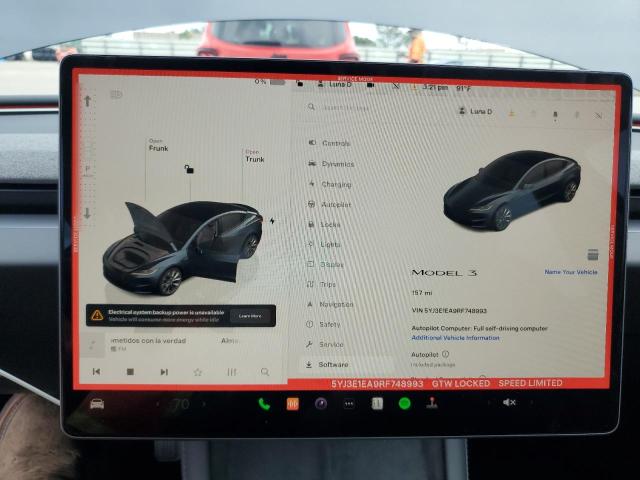 Photo 9 from auction – 2024 TESLA MODEL 3 with VIN 5YJ3E1EA9RF748993