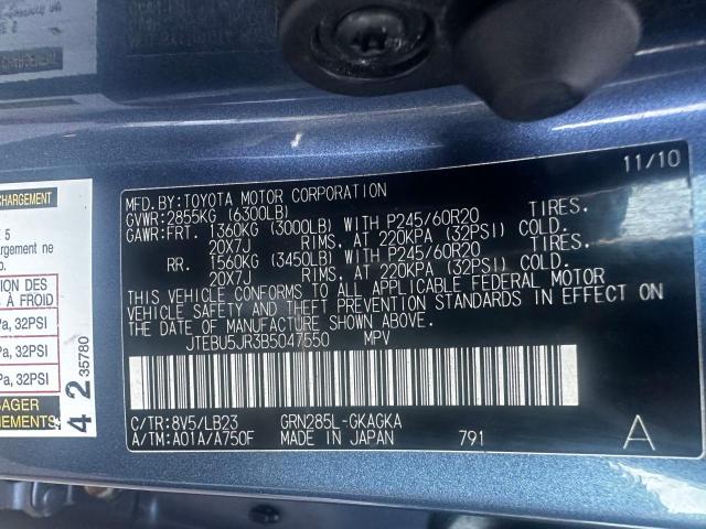 Photo 10 from auction – 2011 TOYOTA 4RUNNER SR with VIN JTEBU5JR3B5047550