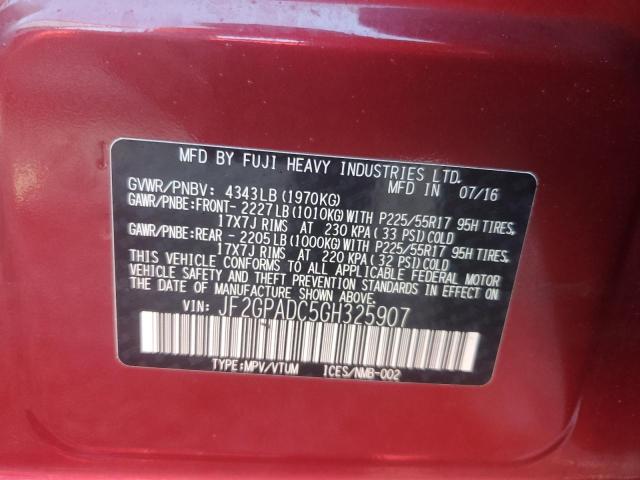 Photo 14 from auction – 2016 SUBARU CROSSTREK with VIN JF2GPADC5GH325907