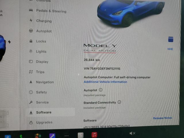 Foto 9 de la subasta – 2022 TESLA MODEL Y con VIN 7SAYGDEF3NF521115