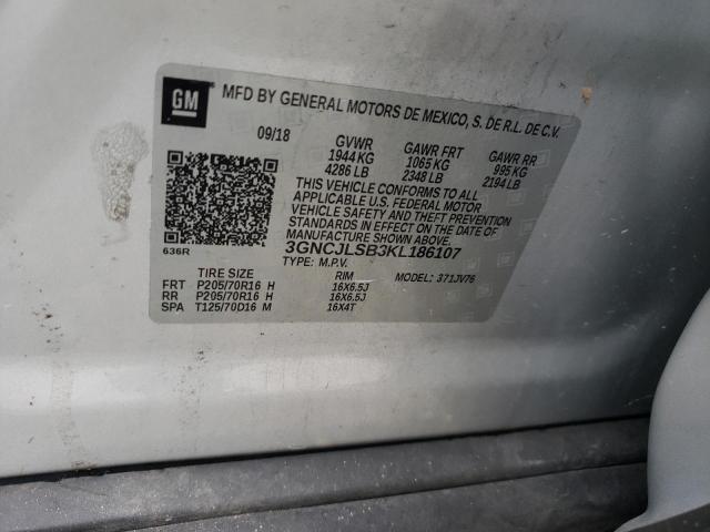 Photo 14 from auction – 2019 CHEVROLET TRAX 1LT with VIN 3GNCJLSB3KL186107