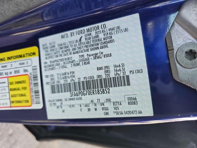 Photo 10 from auction – 2014 FORD FUSION S with VIN 3FA6P0G70ER185852