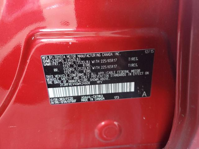 Photo 14 from auction – 2016 TOYOTA RAV4 XLE with VIN 2T3RFREV4GW424608