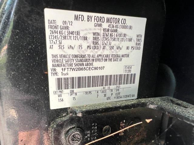 Photo 10 from auction – 2012 FORD F250 SUPER with VIN 1FT7W2B65CEC90107