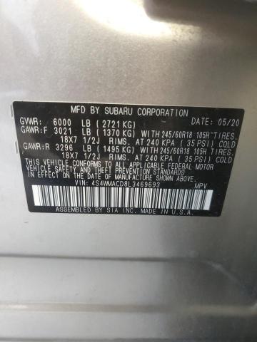 Photo 14 from auction – 2020 SUBARU ASCENT PRE with VIN 4S4WMACD8L3469693