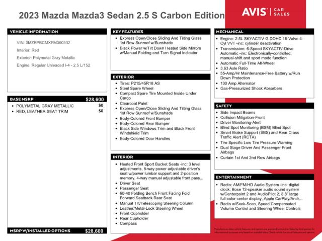 Photo 12 from auction – 2023 MAZDA 3 PREFERRE with VIN 3MZBPBCMXPM360332