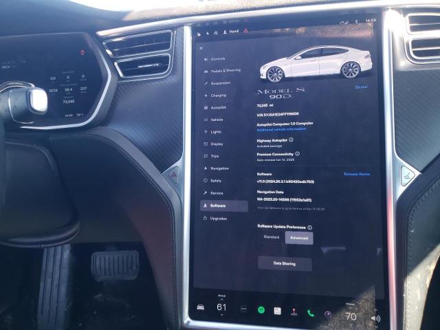 Photo 9 from auction – 2015 TESLA MODEL S with VIN 5YJSA1E24FF119606