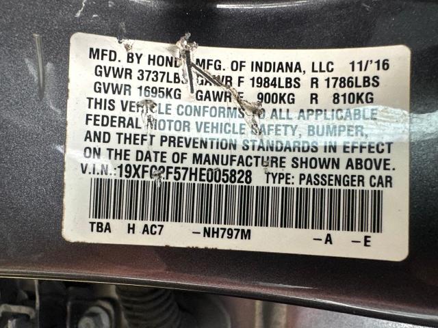Photo 10 from auction – 2017 HONDA CIVIC LX with VIN 19XFC2F57HE005828