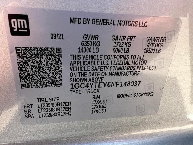 Photo 10 from auction – 2022 CHEVROLET SILVERADO with VIN 1GC4YTEY6NF148037