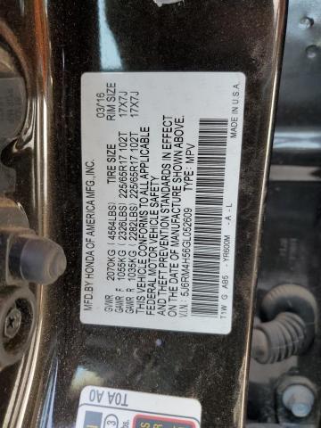 Photo 14 from auction – 2016 HONDA CR-V EX with VIN 5J6RM4H56GL052609