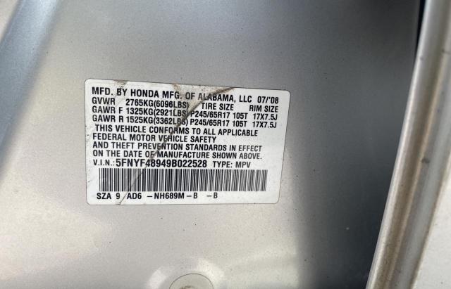 Photo 10 from auction – 2009 HONDA PILOT TOUR with VIN 5FNYF48949B022528