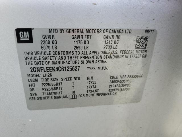 Foto 14 de la subasta – 2012 CHEVROLET EQUINOX LT con VIN 2GNFLEEK4C6125627