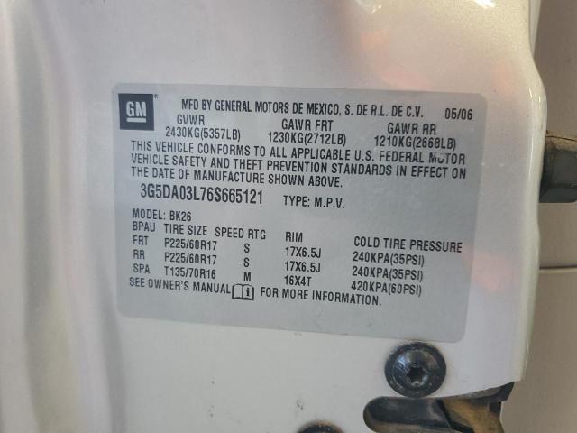 Photo 14 from auction – 2006 BUICK RENDEZVOUS with VIN 3G5DA03L76S665121