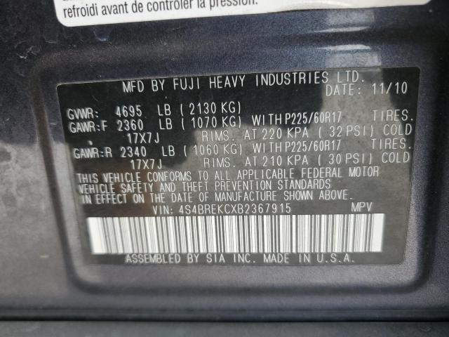 Photo 14 from auction – 2011 SUBARU OUTBACK 3. with VIN 4S4BREKCXB2367915